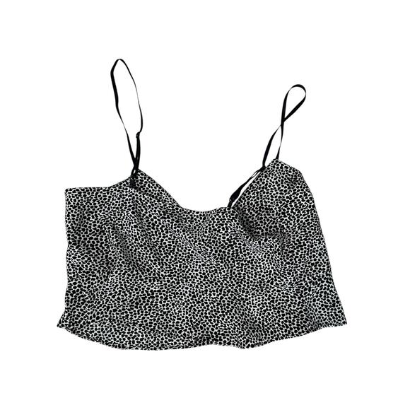 AFRM Black and White Leopard Print Cami Camisole Top Medium V-Neck Sexy Coquette - Picture 6 of 6